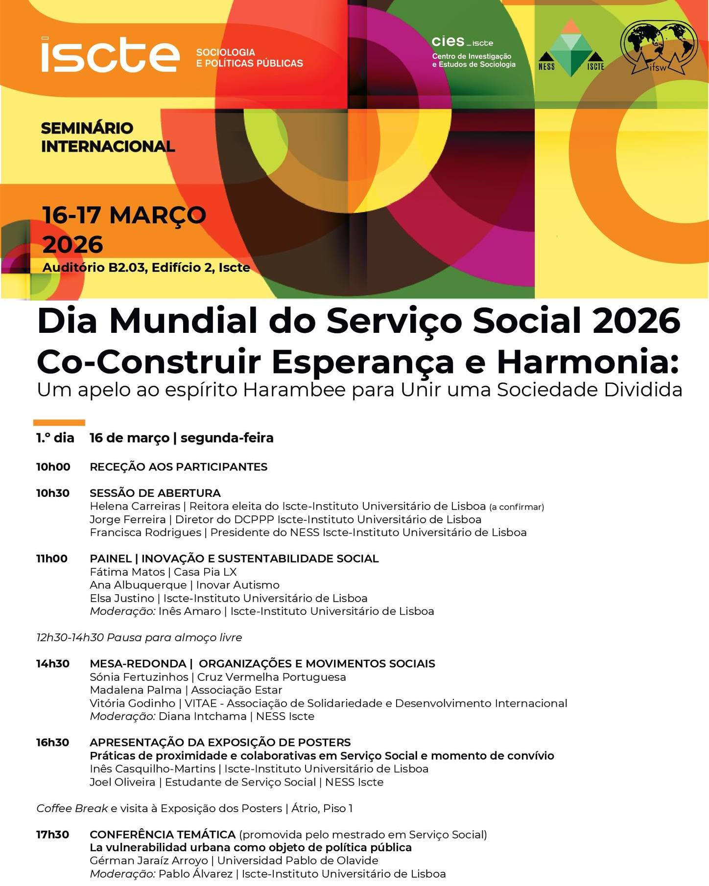 ESTAR: Dia Mundial do Serviço Social 2026 Co-Construir Esperança e Harmonia