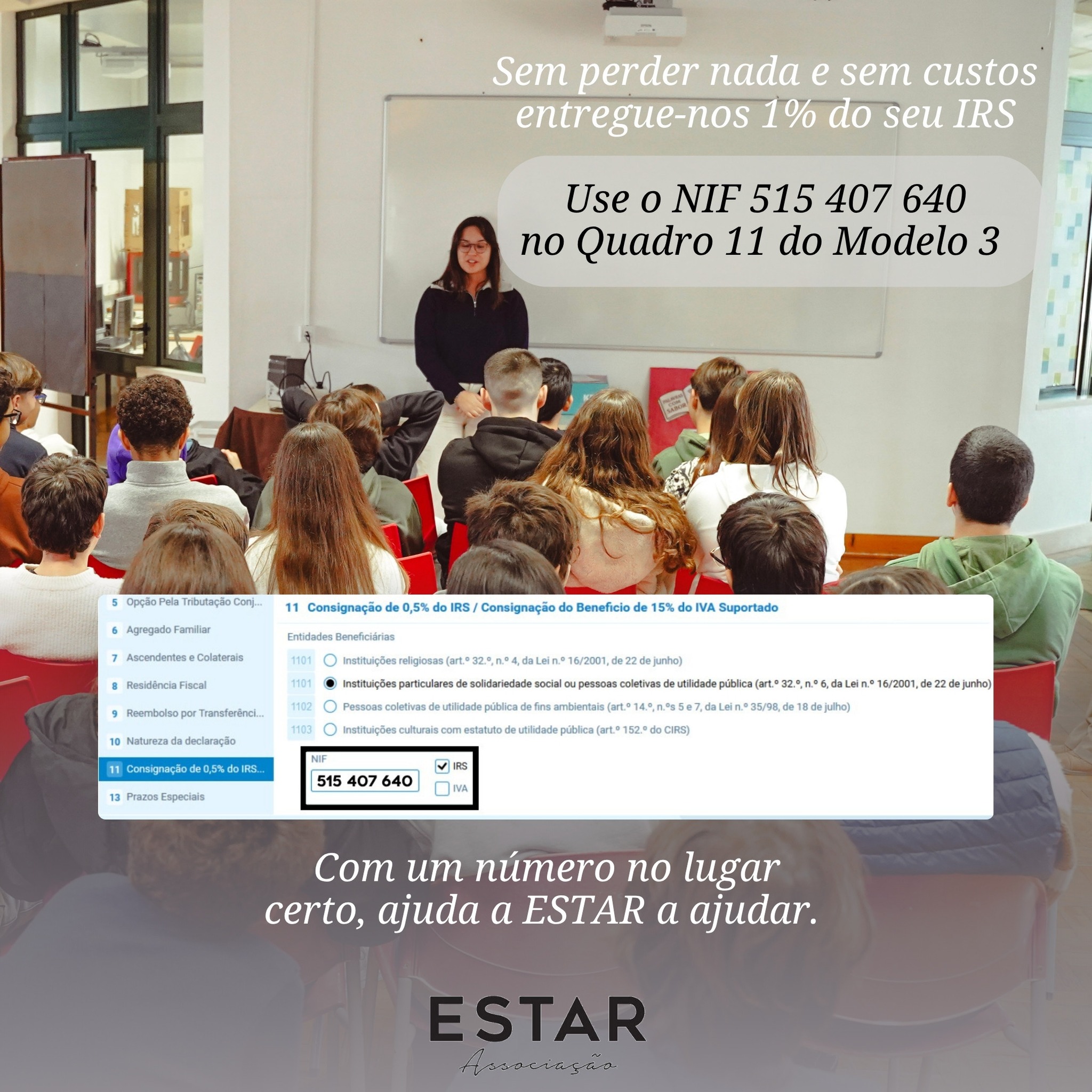 ESTAR: IRS - Com um número no lugar certo, ajuda a ESTAR a ajudar