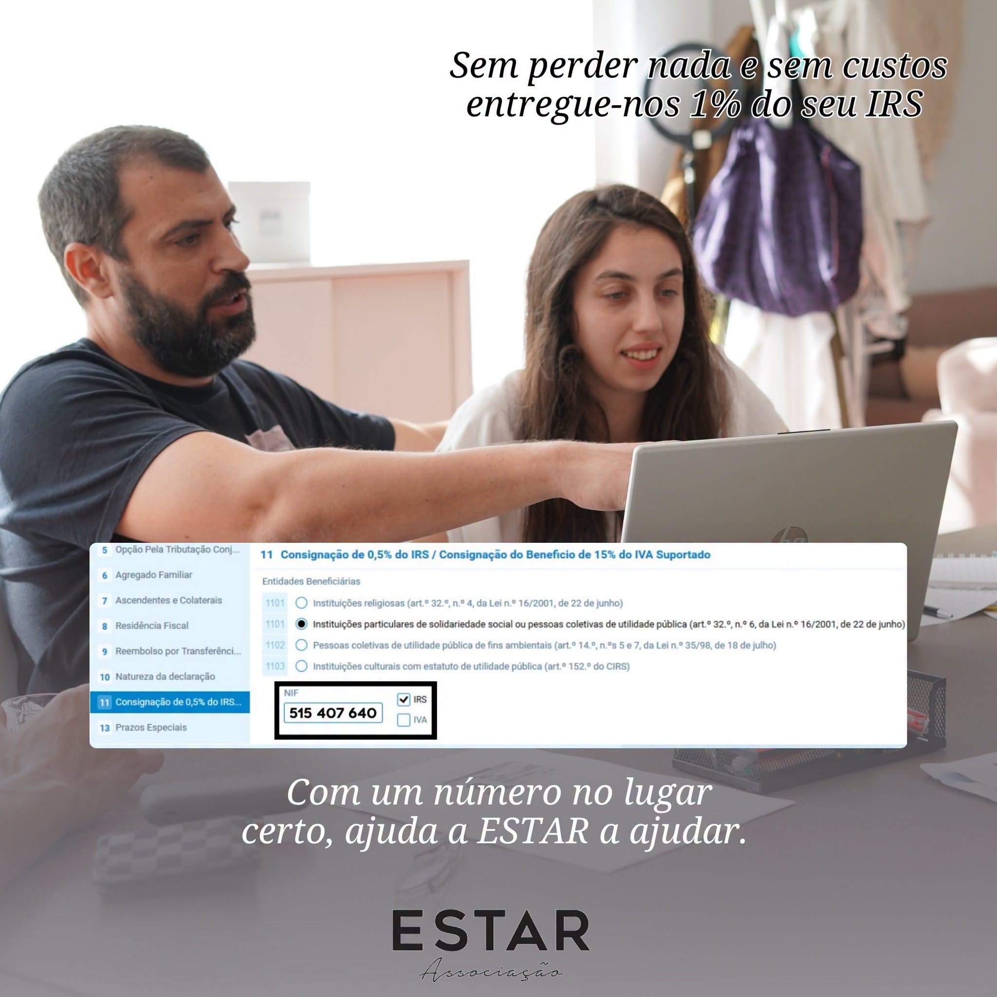 ESTAR: IRS - Com um número no lugar certo, ajuda a ESTAR a ajudar